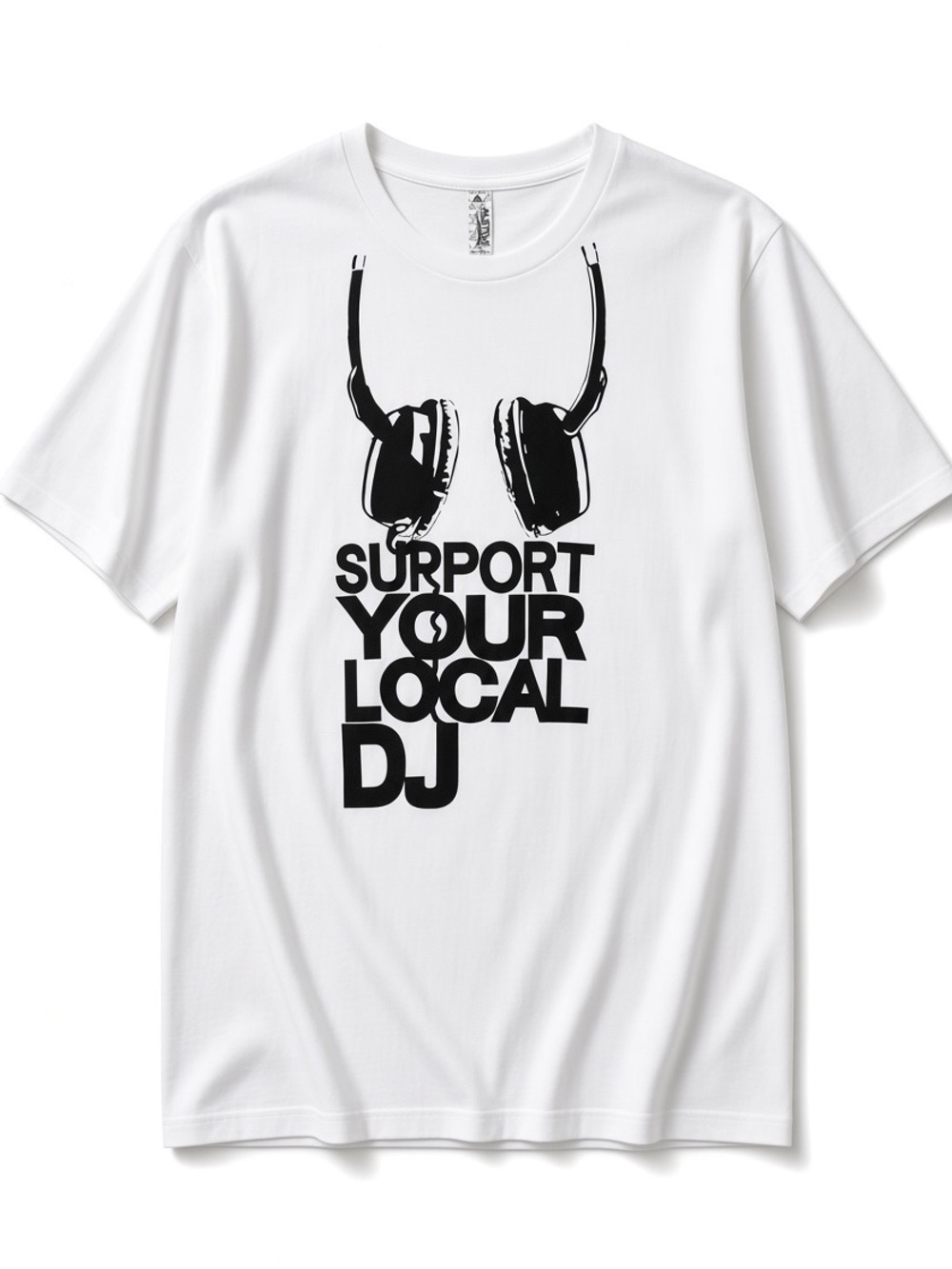 Vintage Support Your Local DJ Graphic T Shirt Men’s Medium White & Black